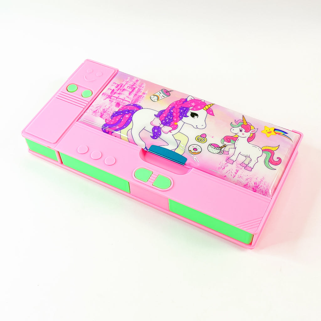 4569 Multi Purpose Gadget Jumbo Pencil Box Compass With Calculator Jumbo 2 Side Slot Geometry Box Compass Use School Traveling Studio