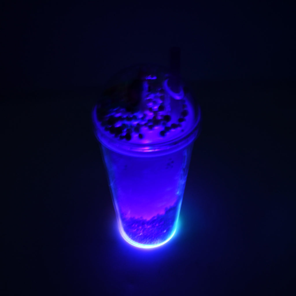 6883a Design Printed Sipper Bottle With Toy Led Glow Light Double Wall Sipper Glass Water Bottle Sipper Bottle With Straw For Girls And Kids For Boys And Girls Schooltuitiongym (Pack Of 1)