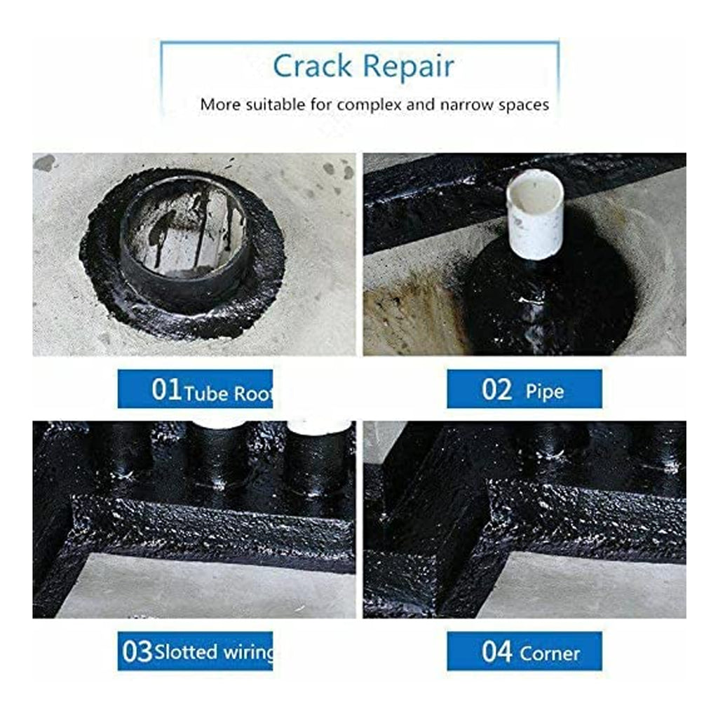 1332 Waterproof Leak Filler Spray Rubber Flexx Repair Sealant - Point To Seal Cracks Holes Leaks Corrosion More For Indoor Or Outdoor Use Black Paint (450 Ml)