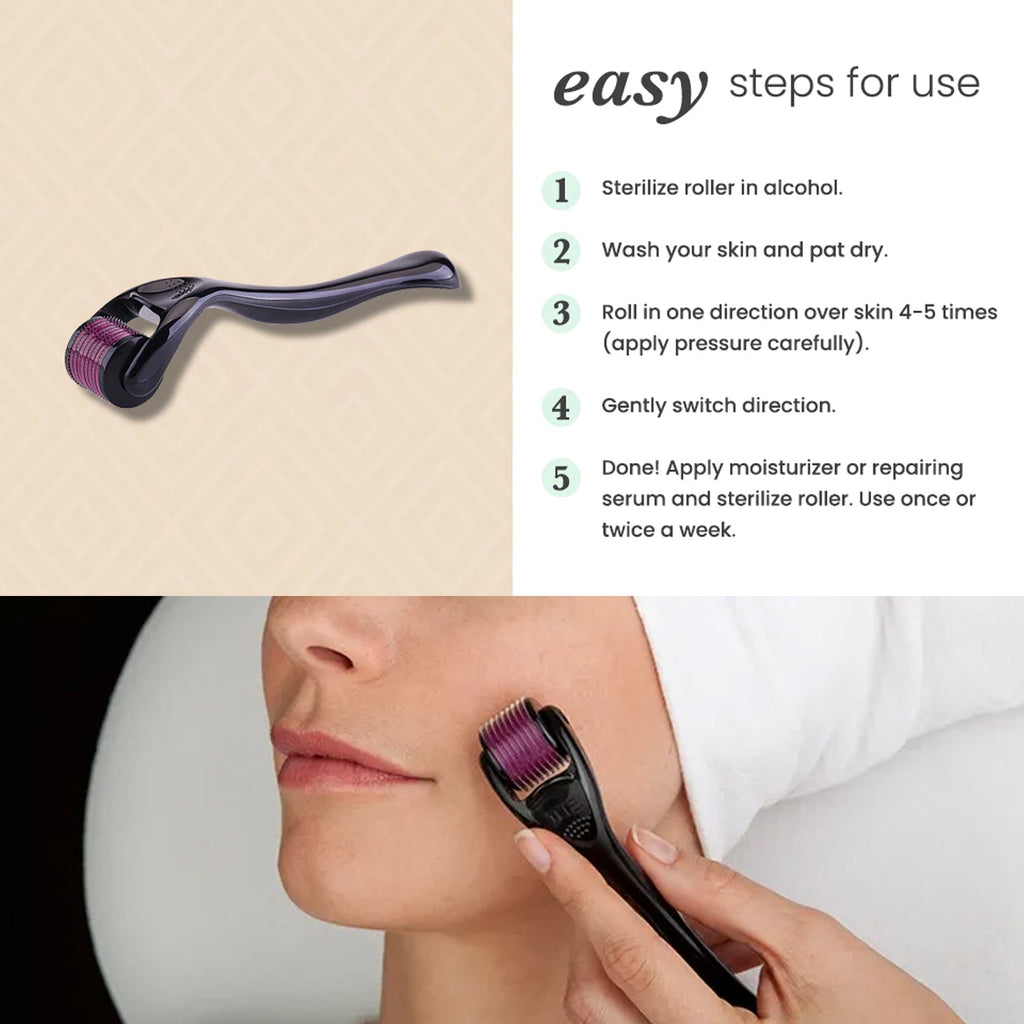6601 Derma Roller Anti Ageing And Facial Scrubs Polishes Scar Removal Hair Regrowth (0.75mm)