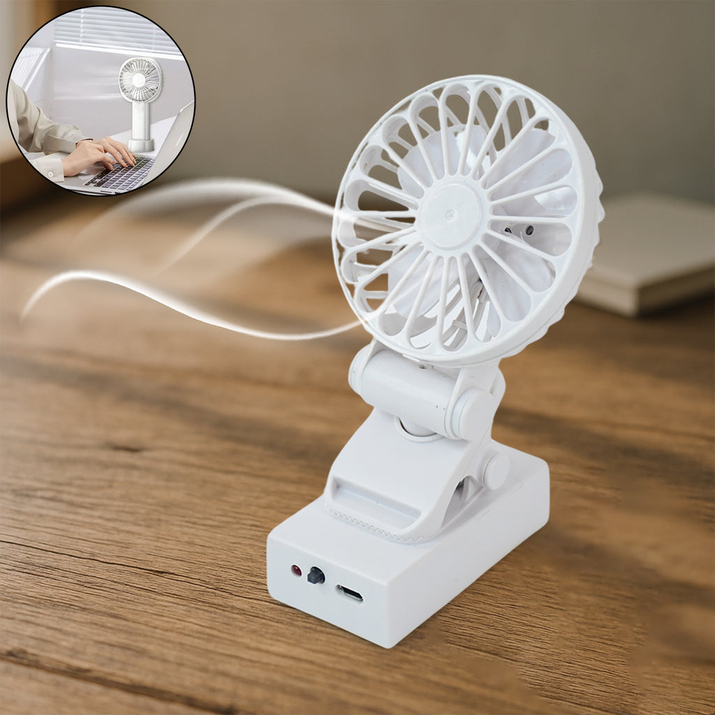 Rechargeable Mini Clip-on Desk Fan (1 Pc)