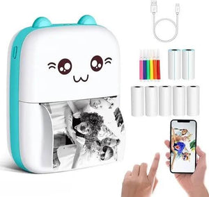 Pocket Mini Bluetooth Thermal Printer with App – Portable Photo Printer (1 Roll Paper Included)
