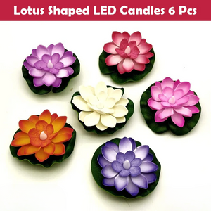 6556 Water Floating Smokeless Candles  Lotus Flowers Sensor Led Tealight For Outdoor And Indoor Decoration - Pack Of 6 Candle Candle (Pack Of 6)