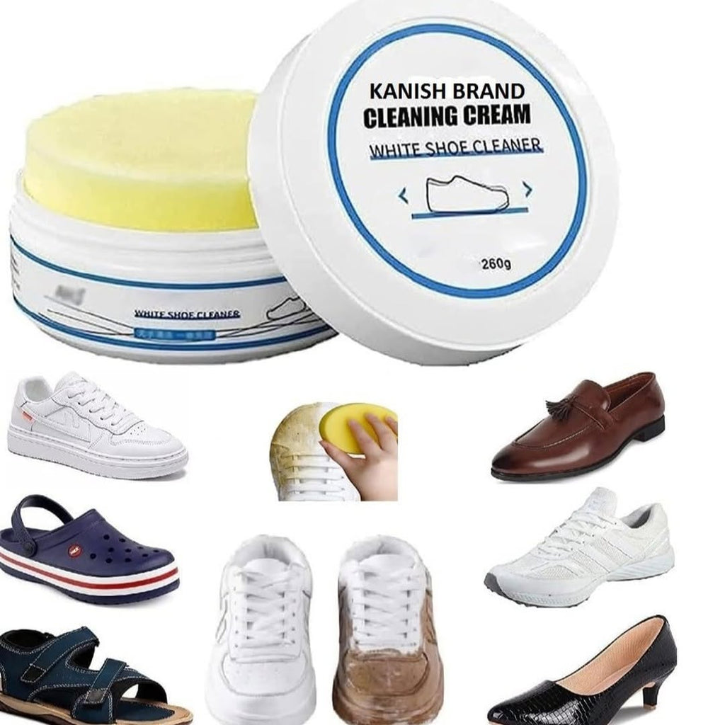 17733 Stain Remover Cleansing Cream For Shoe Polish Sneaker Cleaning Kit Shoe Eraser Stain Remover White Rubber Sole Shoe Cleaner White Shoe Cleaning Cream Stain Remover (260 Gm)