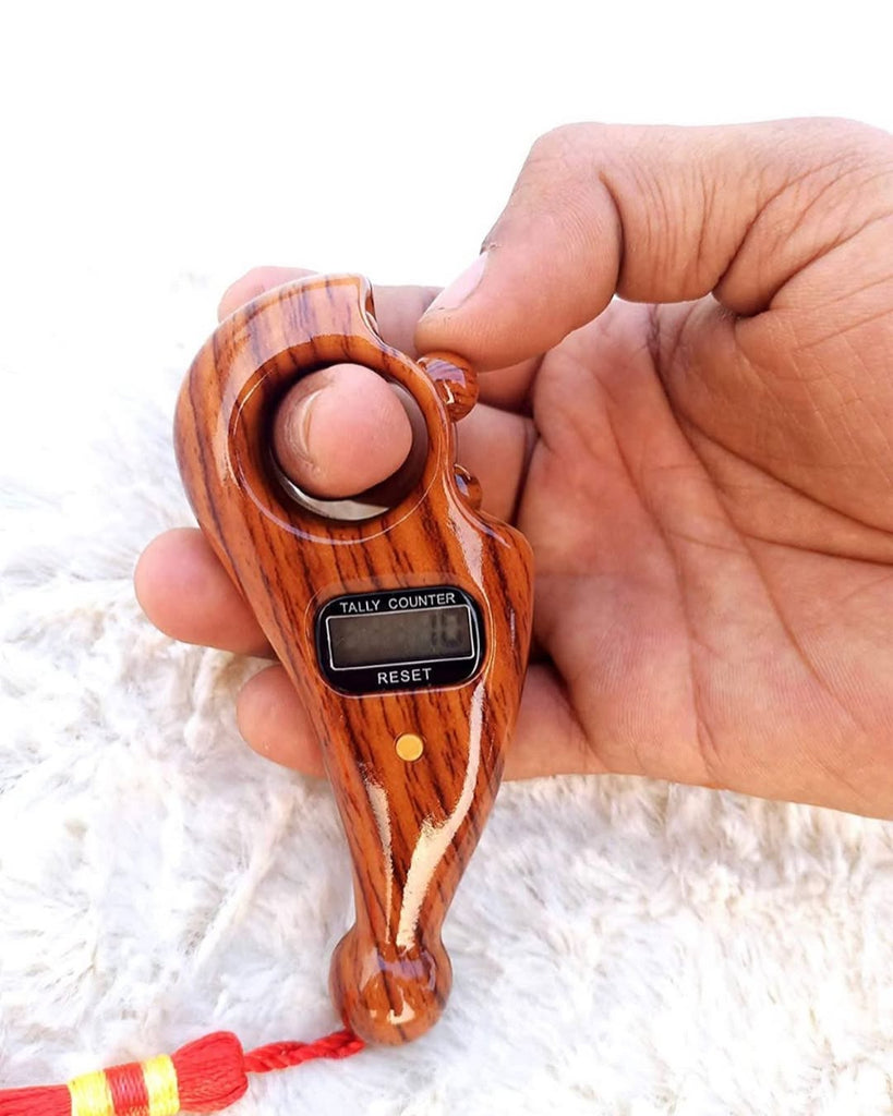 Jaap Moksh Yantra - Digital Tally Counter Woodgrain look finish/Timber look texture Chanting machine (For Zikr/ Naam Jaap ) - Multi-Colour