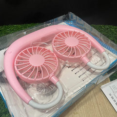 875 Portable Usb Battery Rechargeable Mini Fan - Headphone Design Wearable Neckband Fan