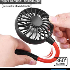 875 Portable Usb Battery Rechargeable Mini Fan - Headphone Design Wearable Neckband Fan