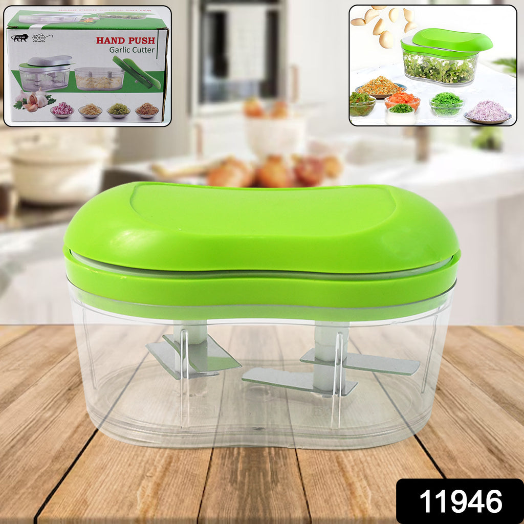 Manual Hand Push Garlic Cutter  Vegetable Chopper (1 Pc)