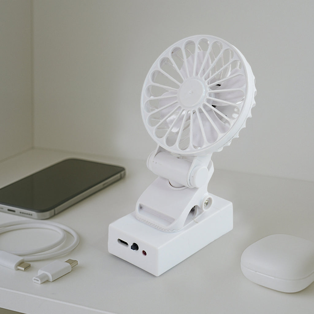 Rechargeable Mini Clip-on Desk Fan (1 Pc)