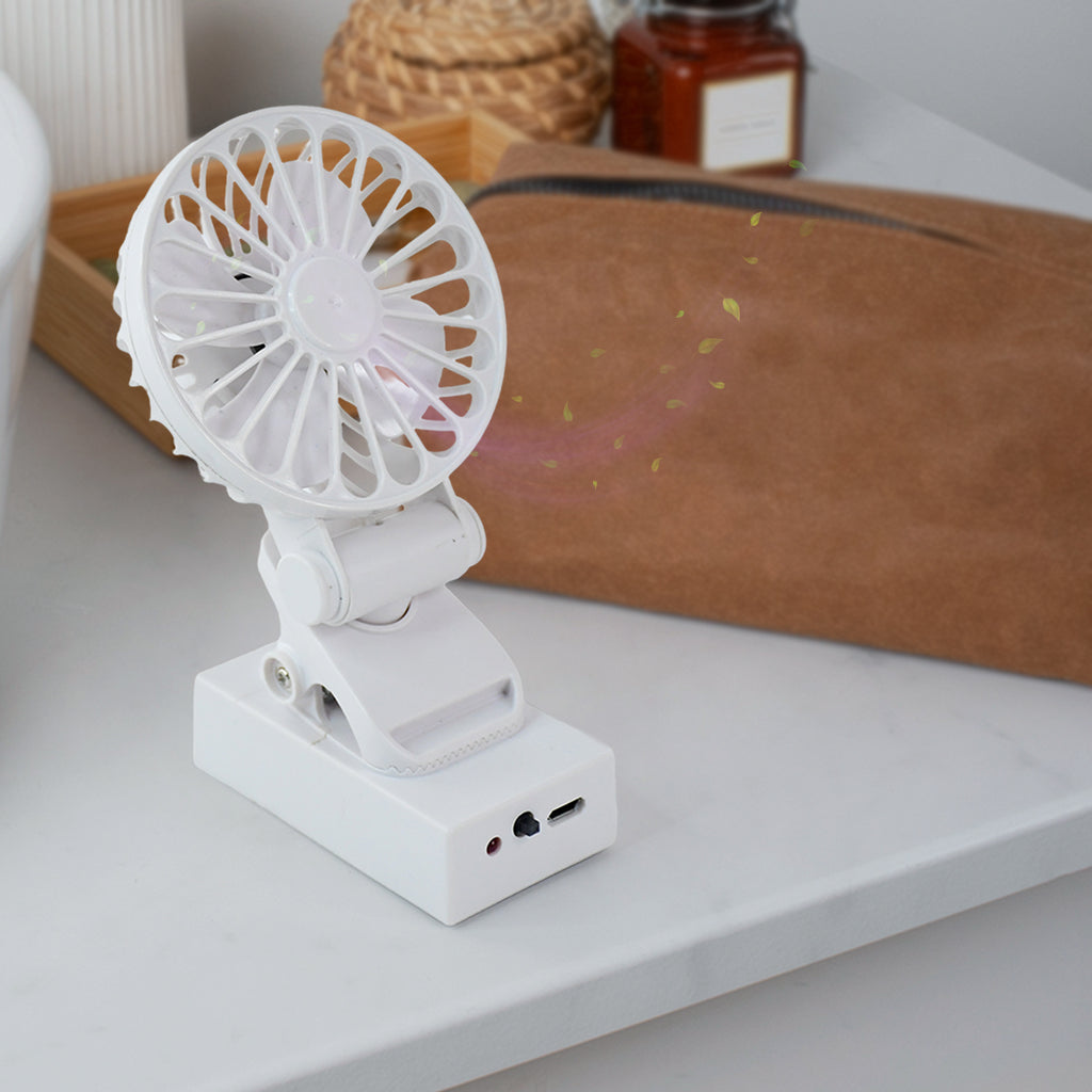 Rechargeable Mini Clip-on Desk Fan (1 Pc)
