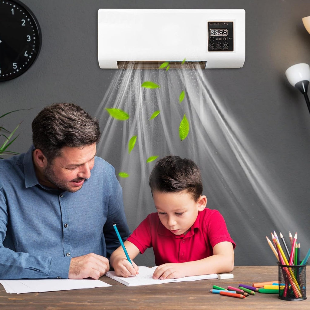 Wall Mounted Mini Air Conditioner Cooling and Heating Dual Purpose Small Air Conditioning with Remote Control