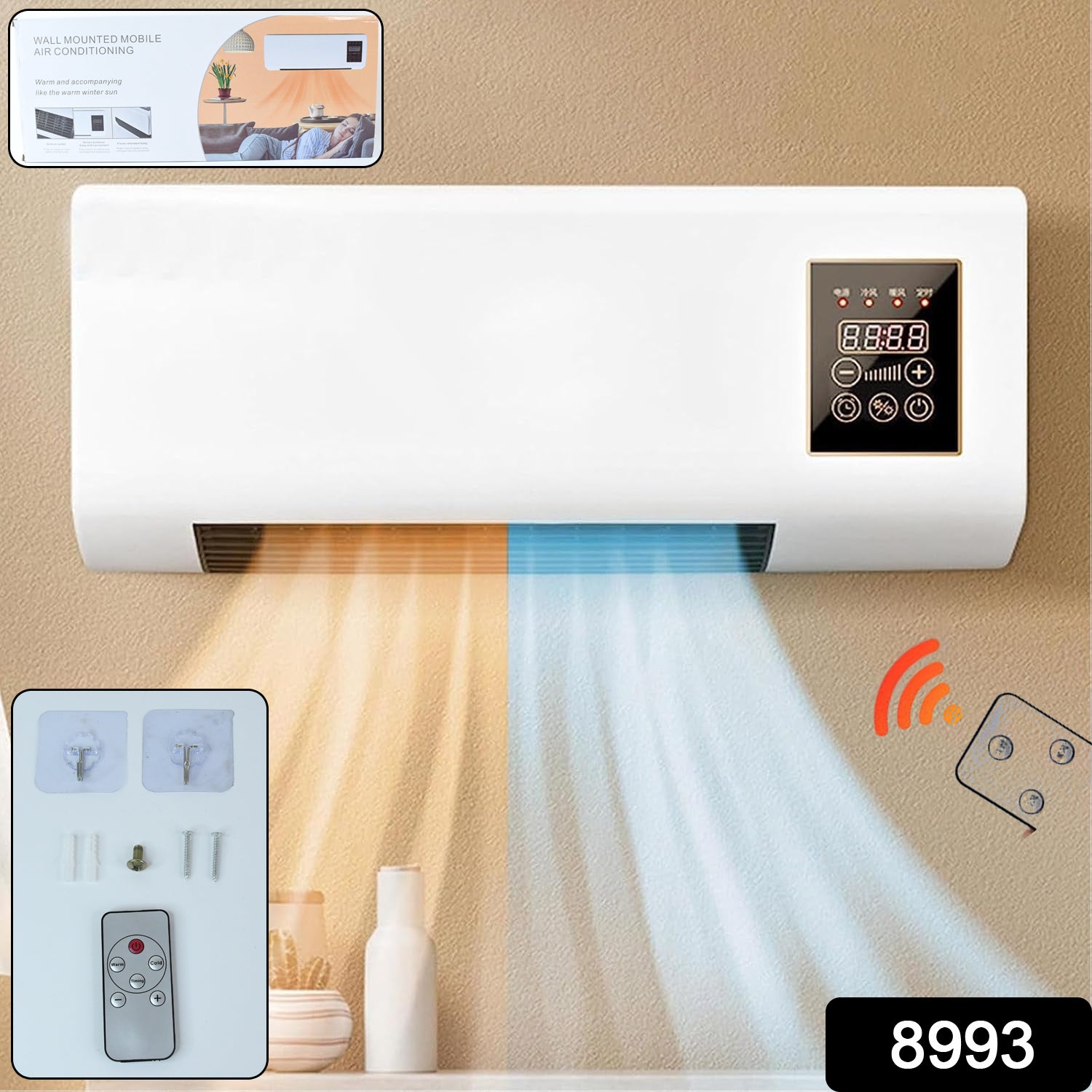 Wall Mounted Mini Air Conditioner Cooling and Heating Dual Purpose Small Air Conditioning with Remote Control